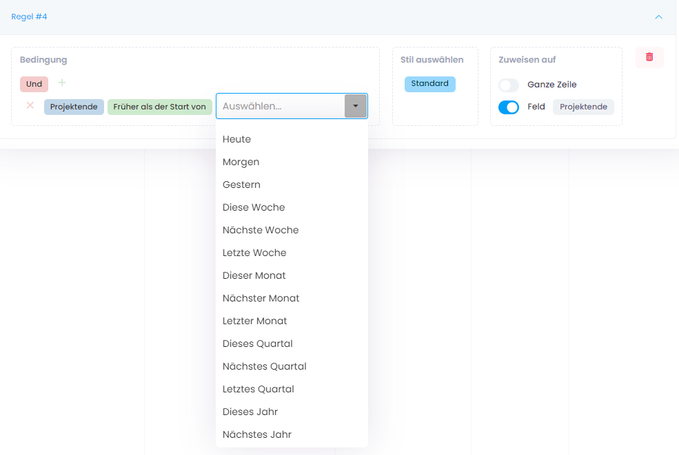 Dynamic date operators in conditional formatting