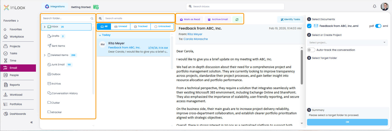 Email features overview