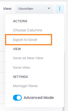 Export list view to Excel