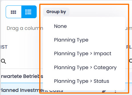Group by in list view