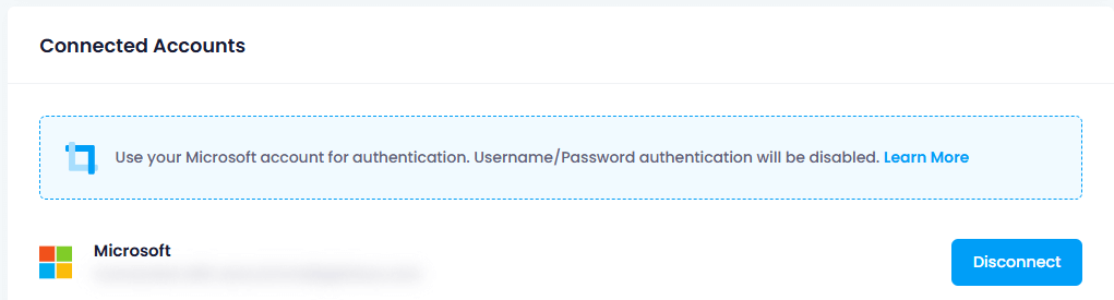 Disconnect Microsoft 365 account