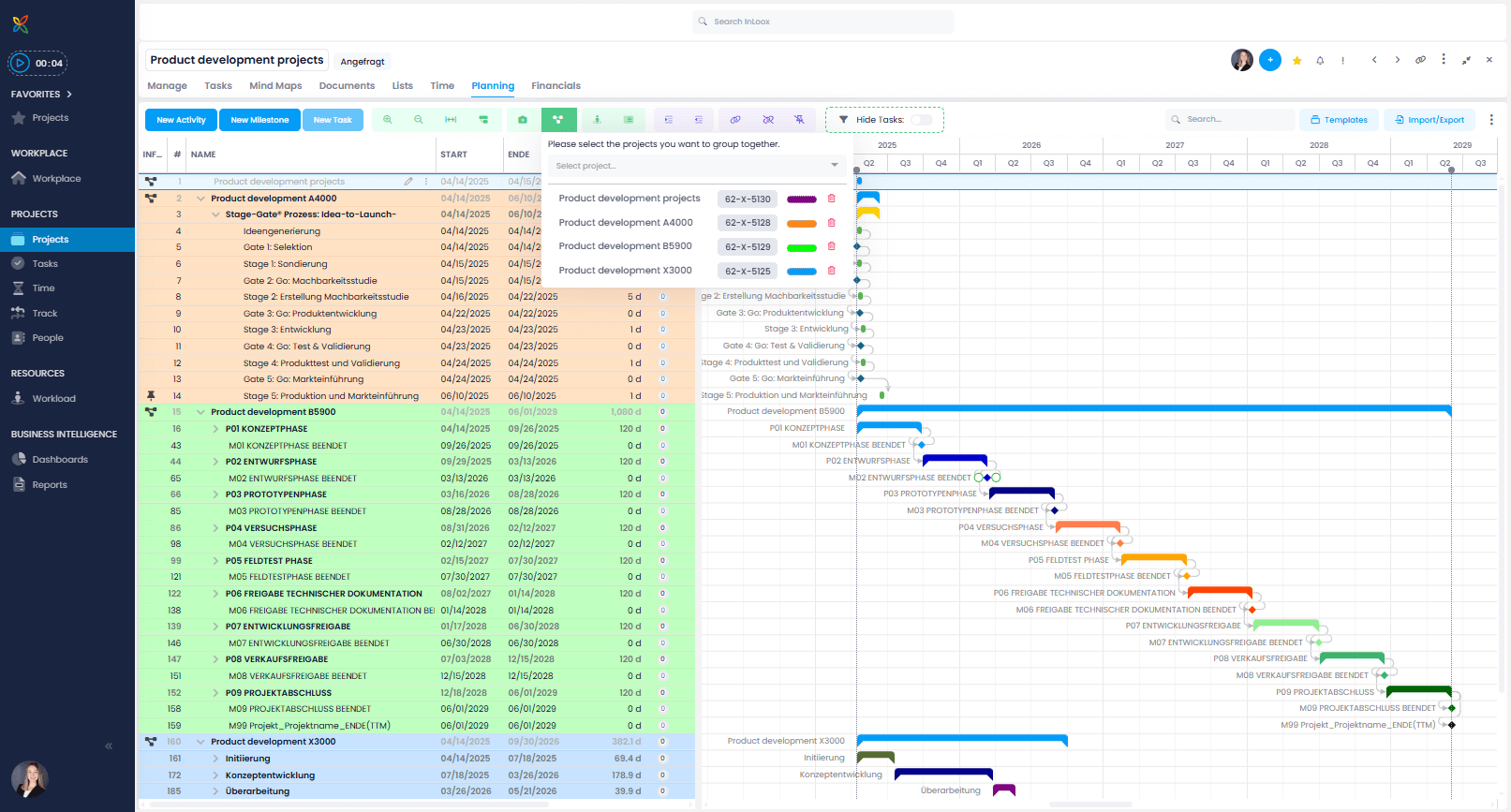 Project groups in InLoox