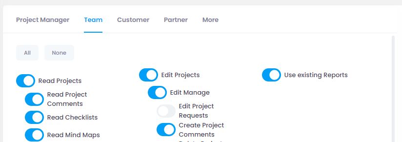 Project role permissions