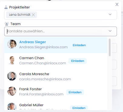 Add project members to a project