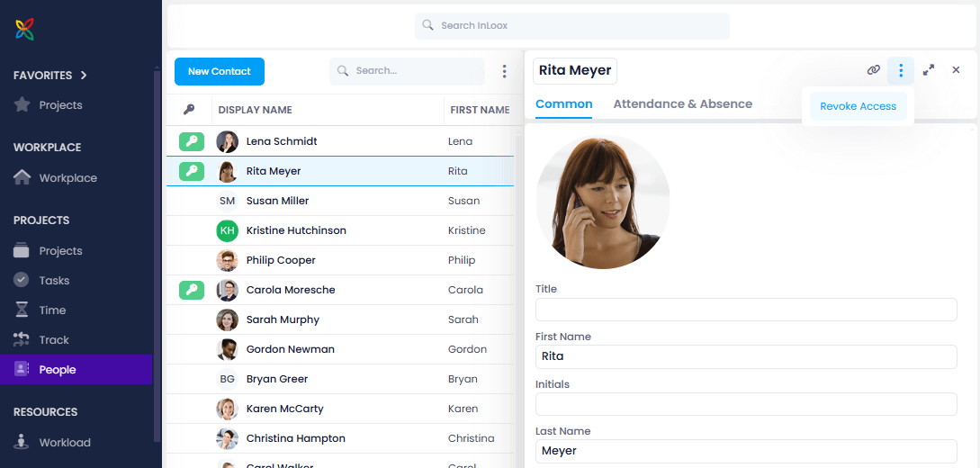 Revoke access of an InLoox user
