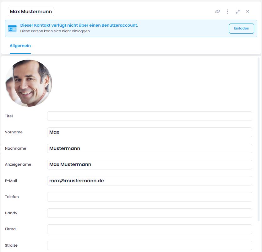 Dialogfenster Neuer Kontakt