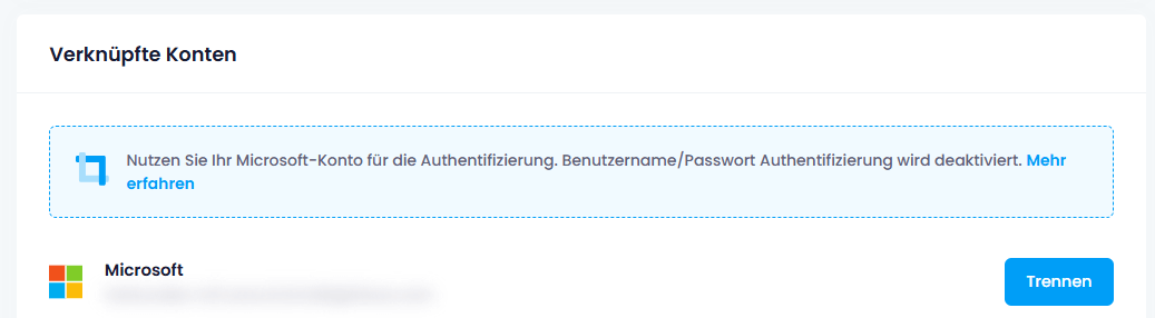 Microsoft 365-Konto trennen