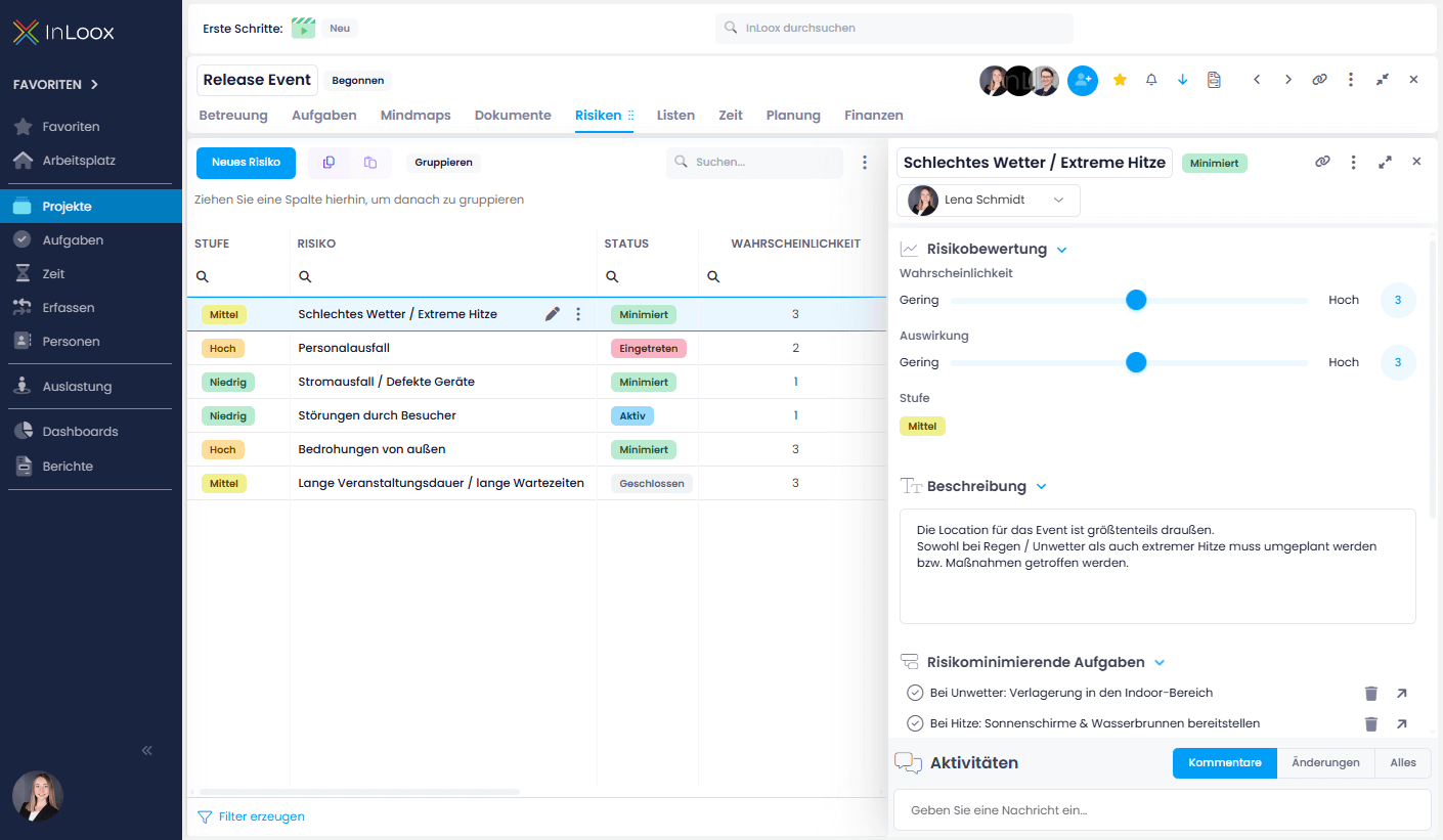 Risikomanagement in InLoox