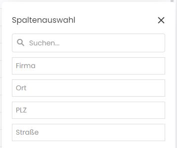 Spaltenauswahl in der Kontaktliste