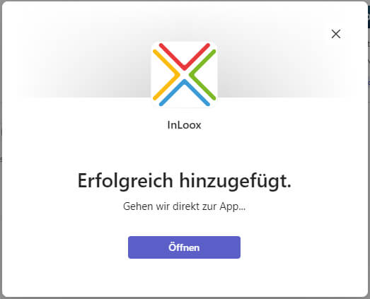 InLoox App erfolgreich hinzugefügt